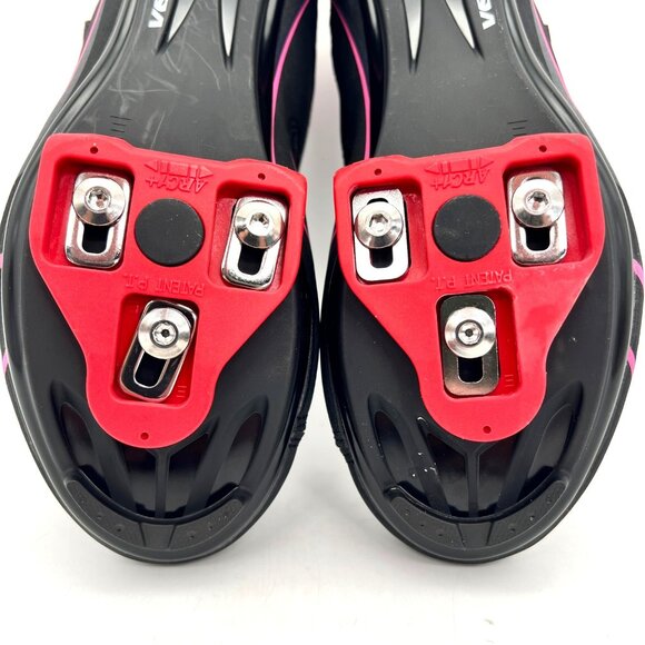 Venzo MX Womens Cycling Shoes Size 5.5 Black Pink Ventilated Three Straps Clips - Picture 9 of 16